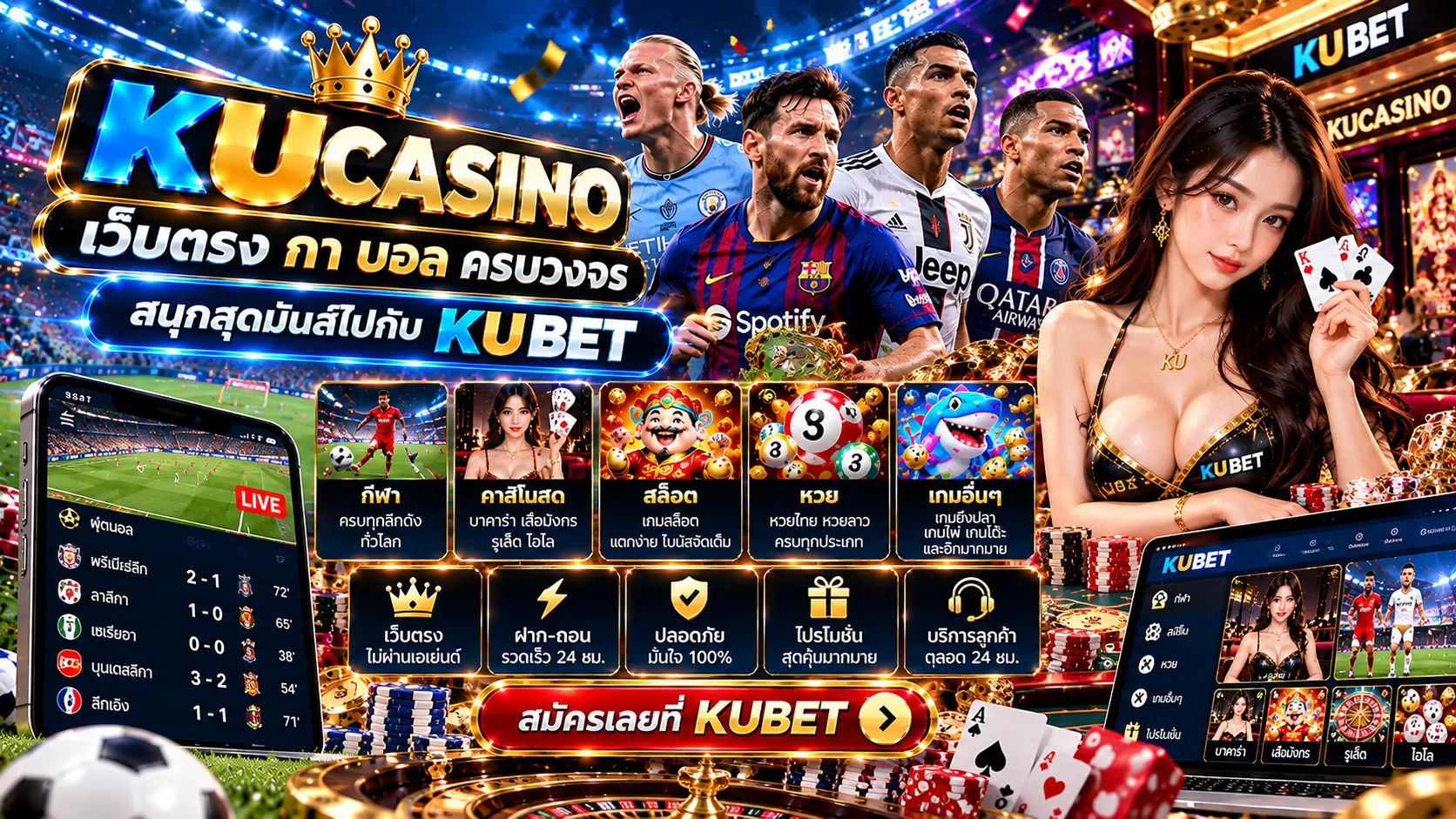 kucasino เว็บตรง กา บอล ครบวงจร สนุกสุดมันส์ไปกับ KU BET